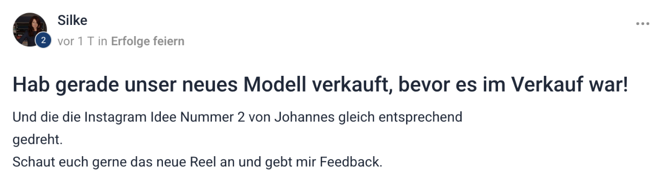 Testimonial von Silke – Ladengeschäft
